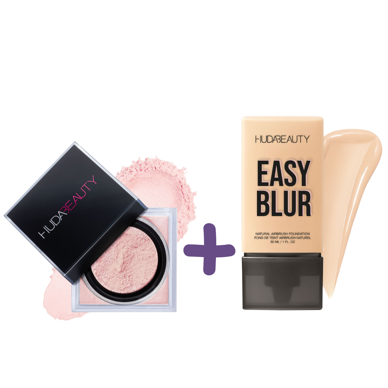 Duo Huda Beauty Easy Blur  : Poudre 3g + Fond de teint 5ml